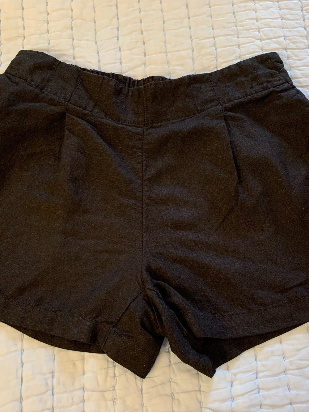 LOFT Black High-Waist Linen-Blend Pull-On Shorts | SP